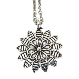 New Floral Pendant Necklace With 20" Stainless Chain - Flower Jewelry Gift